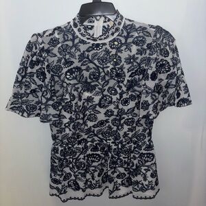 Michael Kors Black Floral Blouse